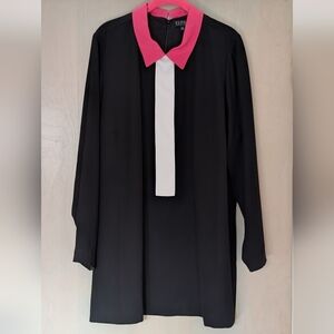 Eloquii Color Block Tunic Pink, White And Black Size 18